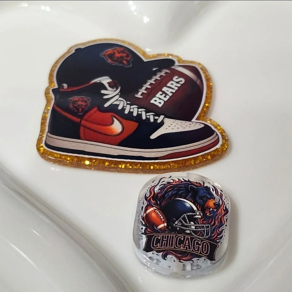 Football Flatback Focal Bead Beaded Pen Badge Flats Planar Acrylic Bear